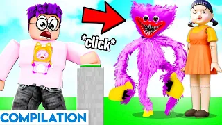 ROBLOX DON'T PRESS THE BUTTON LANKYBOX COMPILATION! (ALL LEVELS REVEALED) *SQUID GAME, HUGGY WUGGY*