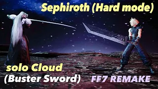 Sephiroth (Hard) solo Cloud | Buster Sword : Final Fantasy 7 Remake Final Boss (PS5 Intergrade Hype)