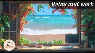 Morning summer ambience coffee by seaside with relax jazz music ||☕Work & Study Jazz Music