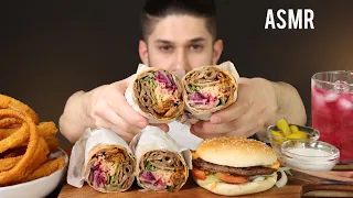 ASMR DÖNER KEBAB WRAP + QUARTER POUNDER & GIANT ONION RINGS | MUKBANG *REAL EATING SOUNDS*