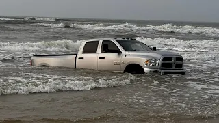 Ram 3500 Gets Flooded at the Beach!!