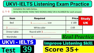 UKVI IELTS Listening Practice Test 2024 With Answers [ Test - 39 ]