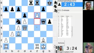LIVE Blitz #2804 (Speed) Chess Game: White vs mohamadrafeaa in English: Sicilian reversed