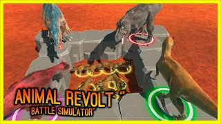 Animal Revolt Battle Simulator - DEATH MATCH - spinosaurus vs carnotaurus vsT-rex vs allosaurus
