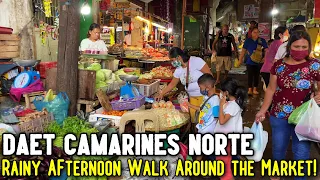 Food Market Tour in DAET, CAMARINES NORTE | RAINY Afternoon Walk Around Daet Public Market!