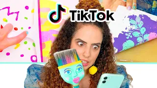 TESTANDO TIKTOKS DE ARTE VIRAIS! Arte com gelatina! Será que funciona? Paula Stephania