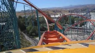 Goliath Front Seat on-ride HD POV Six Flags Magic Mountain