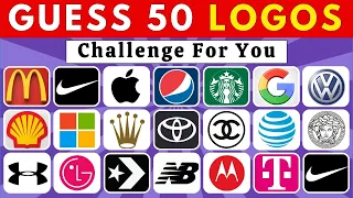 Guess The Logo in 3 Seconds | 50 Famous Logos | Logo Quiz 2024