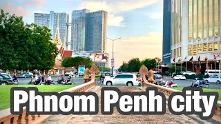 Walking tour - around Phnom Penh city-Cambodia [4K]