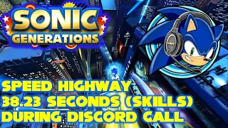 Sonic Generations Speed Highway Speedrun PB during Discord Call