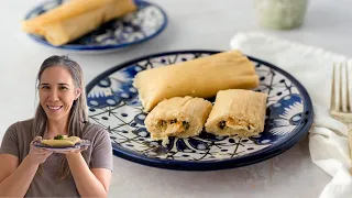 Tamales de Queso con Rajas (Tamales with cheese and poblanos)