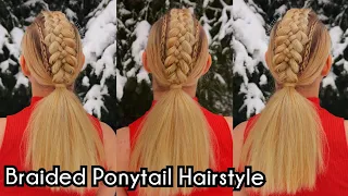 5 Strand Braid Ponytail with Dutch Cornrow Braids | Hairstyles for Long Hair