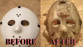 $1 Walmart Jason Mask Makeover- Jason Voorhees Mask DIY Tutorial Friday the 13th