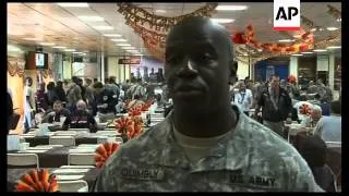 Troops celebrate Thanksgiving at Camp Victory