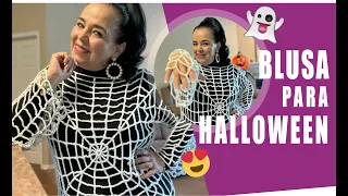 CÓMO TEJER UNA BLUSA PARA HALLOWEEN O DÍA DE MUERTOS 🎃🎃 EN GANCHO O CROCHET Yo Tejo con LAURA CEPEDA