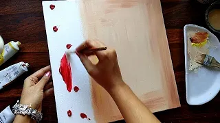 Hydrangea Flower Painting on Canvas / How to Paint Flower with Acrylic Colors | Canvas Painting