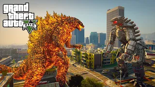 Nuclear Godzilla against Mechagodzilla in Los Santos - GTA V Mods