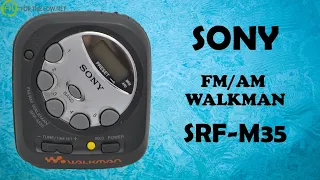 Sony FM/AM Stereo Walkman Player Black Portable (SRF-M35) Handheld Radio for Local Stations