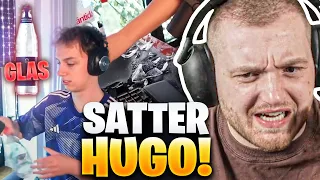 😰😳HUGO zerstört GLASFLASCHE bei Bottle Flip! - Satter HUGO REAKTION | Trymacs Stream Highlights