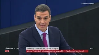 Rede von Pedro Sánchez im EU-Parlament zur Zukunft der EU am 16.01.19