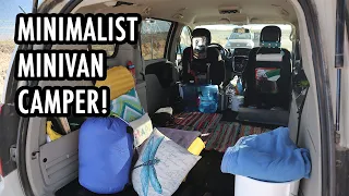 A Truly Minimalist No-Build Minivan Camper! (Complete Tour)