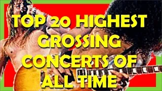 Top 20 Highest Grossing Concert Tours Of All Time