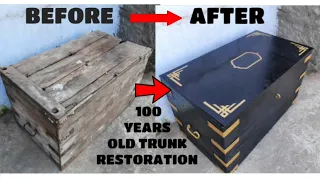 Restoration Of A Hundred  Years Old Antique Trunk Into A Beautiful Center Table | WIth My 10 Fingers