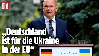 Besuch in Kiew: Scholz will EU-Beitrittsstatus für die Ukraine