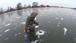 3.12.22г. Первый лед 🎣Рыбалка на флаги Лип.обл👍