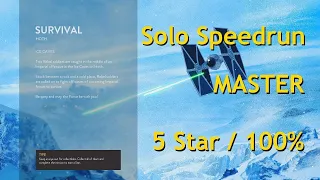 Star Wars Battlefront 2015 - Solo Survival on Ice Caves (Master 100%) - Speedrun [18:28]