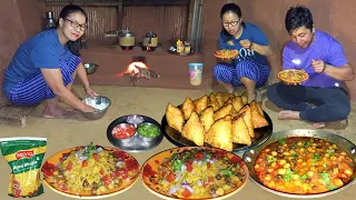 Nepali Village Cooking Vlog in Darjeeling|| Samosa Chaat with Spicy Chole Recipe