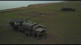 Стрельба из берегового артиллерийского комплекса А-222 "Берег"/A-222 "Bereg" artillery complex