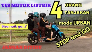 Tes MOTOR LISTRIK alva cervo BONCENGAN di TANJAKAN STOP AND GO mode URBAN