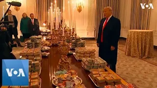 Trump Serves Burger, Fries, Pizza to Clemson Tigers at White House