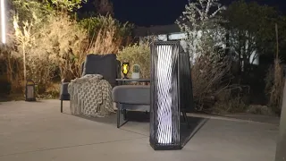 Outdoor Solar Floor Lamp Resin Wicker Solar Light Outdoor Waterproof