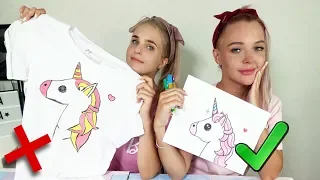 3 МАРКЕРА ЧЕЛЛЕНДЖ на ФУТБОЛКАХ | Мы Рисуем Вы Голосуете 😱 3 MARKER CHALLENGE / Алиса Лисова и Лиза