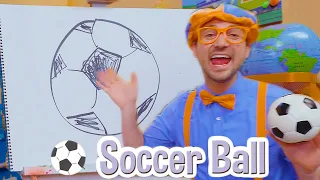 How To Draw A Soccer Ball - EASY ART FOR KIDS! | Blippi's Drawing Lesson