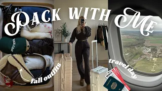 PACK + PREP WITH ME: styling fall outfits, beis luggage update, travel day to paris! 🧳