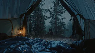 Solo Camping In Heavy Rain | Watch Rain And Thunder On Tent & Fall Into Deep Relaxing Sleep At Night