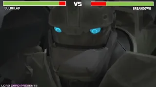 Bulkhead Vs Breakdown Full fight WITH HEALTHBARS (Transformers prime)