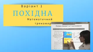 Математичний тренажер. Похідна. Підготовка до НМТ