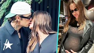 Justin Bieber & Pregnant Hailey Bieber KISS In Loved-Up New Photos