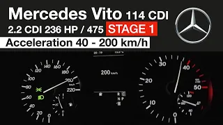 Mercedes Vito 114 CDI Stage 1 Acceleration 40 - 200 km/h (236 HP)