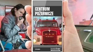 W Centrum Pożarniczym w Wolborzu. Za kierownicą wozu strażackiego