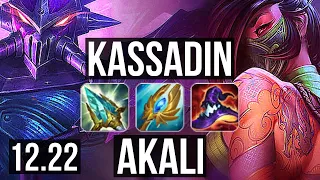 KASSADIN vs AKALI (MID) | 2.1M mastery, Legendary, 1200+ games, 20/3/10 | KR Diamond | 12.22