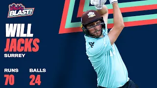 70 off 24 Balls! | Will Jacks' Power Hitting Batting Masterclass - Highlights | Vitality Blast 2021