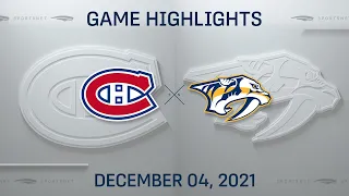 NHL Highlights | Canadiens vs. Predators - Dec 04, 2021