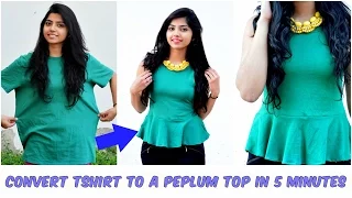 Convert An Old Tshirt Into A Cute Peplum Top in 5 Minutes