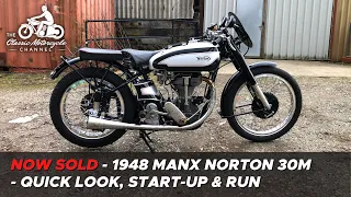 1948 Manx Norton 30M for sale - quick look & start-up