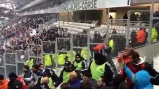 Débordements OM - LYON 15/03/2015 (Virage Nord) ©